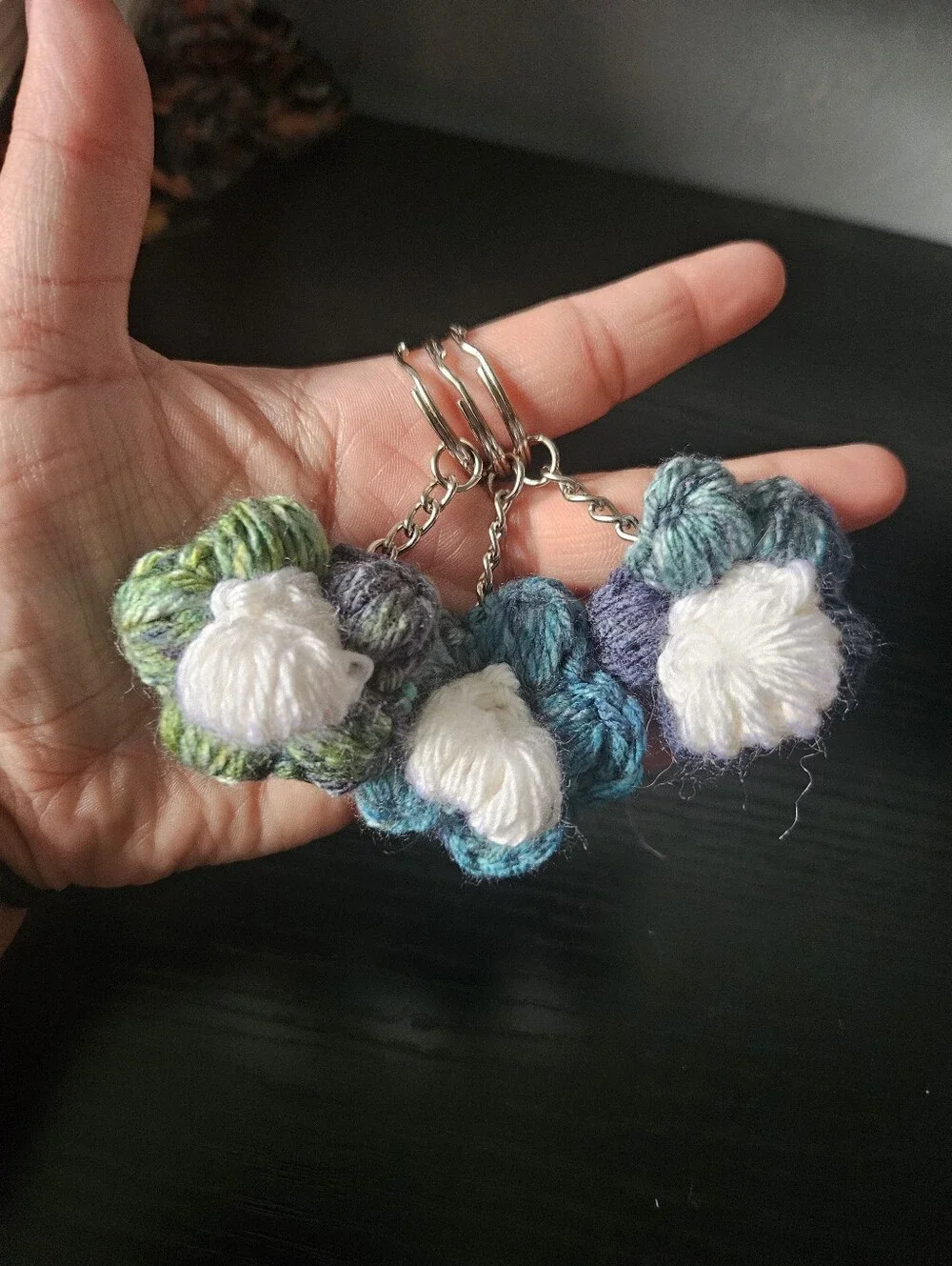 Handmade Crochet Flower Keychain